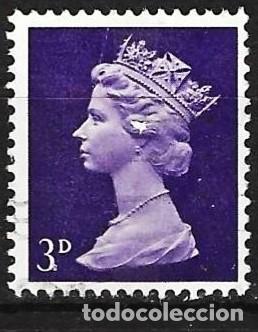 Sellos: Gran Breta&ntilde;a 1975 - Mi 455 ycm uv - YT 474a - Reina Isabel II ( a = 1 Tira de f&oacute;sforo )