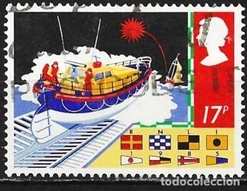 Sellos: Gran Breta&ntilde;a 1985 - Mi 1031 - YT 1182 - Bote salvavidas in mar