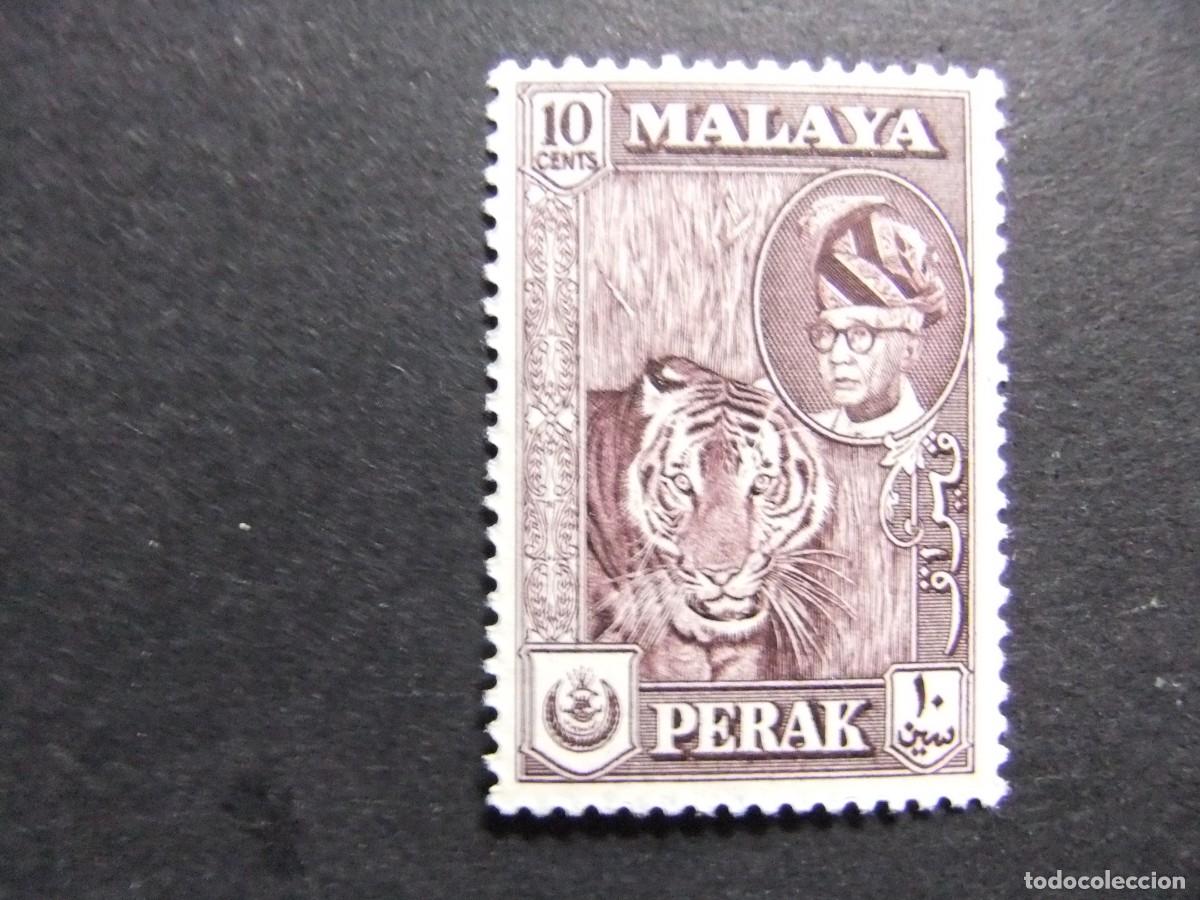 Sellos: 43 PERAK 1957 1961 / TIGRE y SULTAN YOUSOUF IZZUDDIN / YVERT 105 MNH