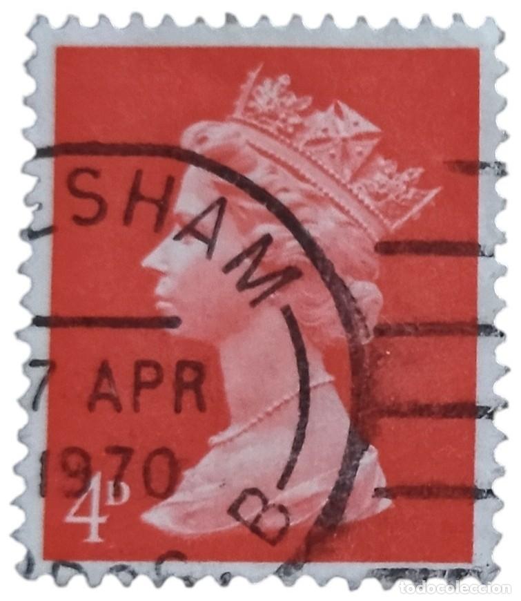 Sellos: GRAN BRETA&Ntilde;A 1969 Isabel II - Mach&iacute;n - Pre-decimal. USADO.