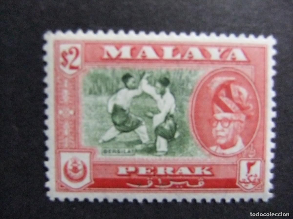 Sellos: 43 PERAK 1957 1961 / INDIGENAS LUCHANDO y SULTAN YOUSOUF IZZUDDIN / YVERT 109 MNH