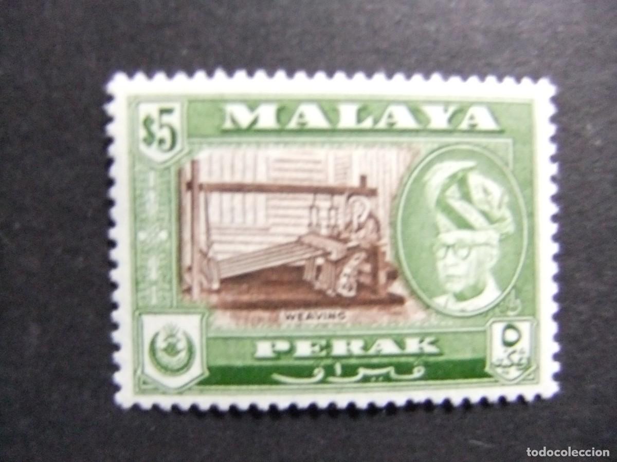 Sellos: 43 PERAK 1957 1961 / MUJER en el TELAR y SULTAN YOUSOUF IZZUDDIN / YVERT 110 MNH