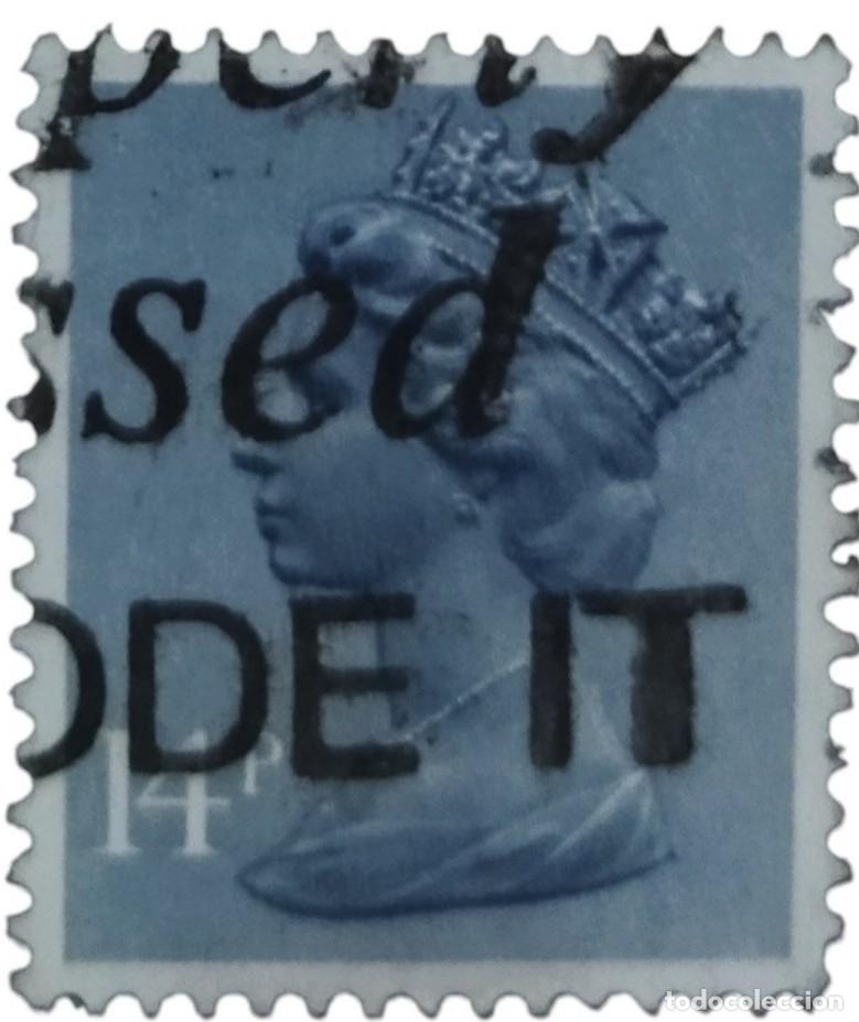 Sellos: GRAN BRETA&Ntilde;A 1981 Isabel II. 14 P - Mach&iacute;n. USADO.