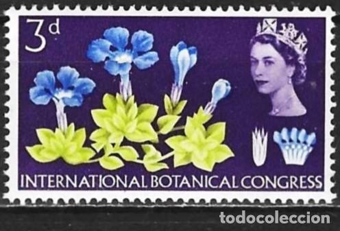 Sellos: Gran Breta&ntilde;a 1964 - Mi 378x - YT 391 - Flores - MNH**