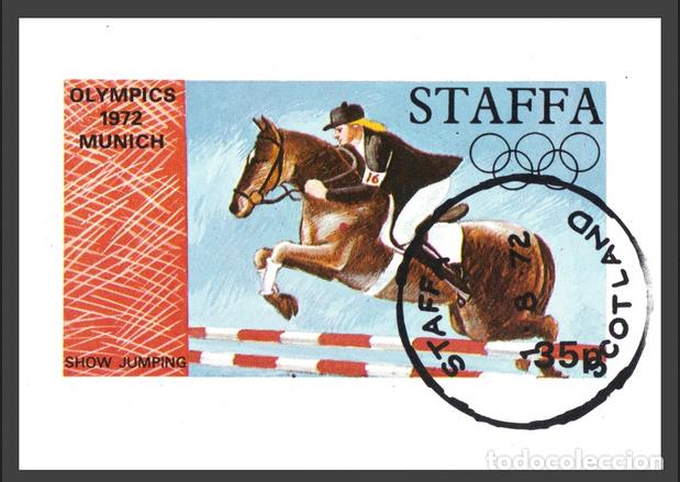 Sellos: GB LOCAL STAFFA 1972 SHEET USED MNH MUNICH OLYMPIC GAMES JEUX OLIMPIQUES JUEGOS OLIMPICOS DEPORTES