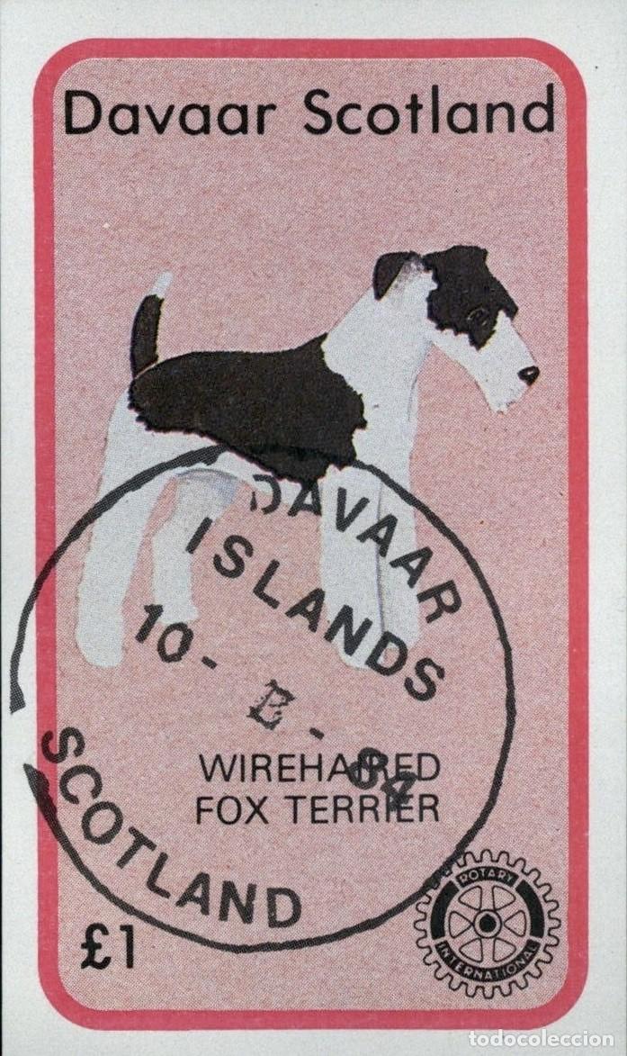 Sellos: DAVAAR ISLAND 1984 SHEET USED MNH ROTARY WIREHAIRED FOX TERRIER DOGS CHIENS PERROS HUNDEN CANI CAES