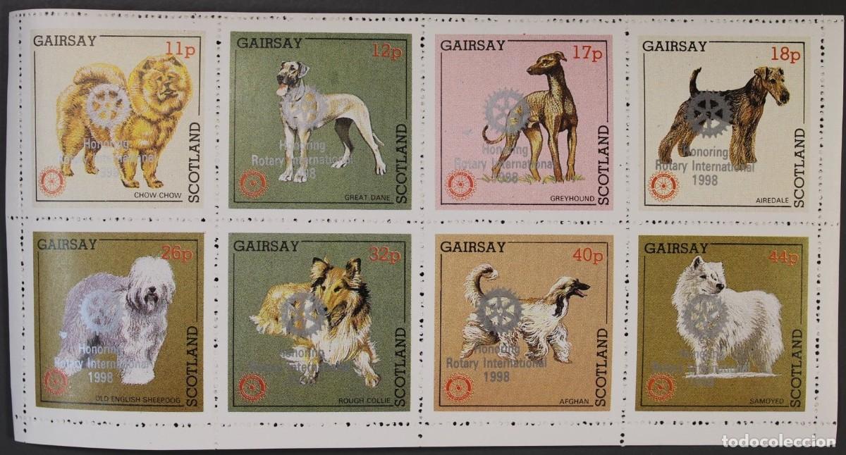 Sellos: GB LOCAL GAIRSAY 1984 SHEET MNH SILVER OVERPRINTED ROTARY DOGS CHIENS PERROS HUNDEN CANI CAES