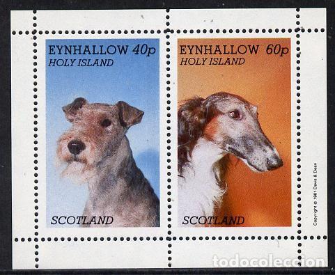 Sellos: GB LOCAL EYNHALLOW 1981 SHEET MNH DOGS CHIENS PERROS HUNDEN CANI CAES