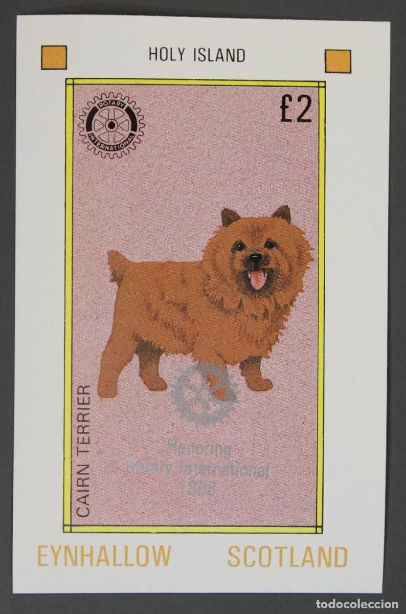 Sellos: GB LOCAL EYNHALLOW 1984 SHEET MNH SILVER OVERPRINTED ROTARY CAIRN TERRIER DOGS CHIENS PERROS HUNDEN