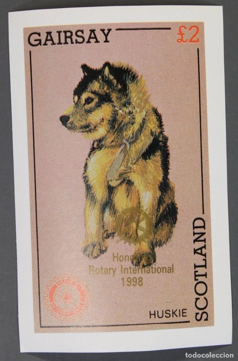 Sellos: GB LOCAL GAIRSAY 1984 SHEET MNH GOLD OVERPRINTED ROTARY HUSKIE HUSKY DOGS CHIENS PERROS HUNDEN CANI