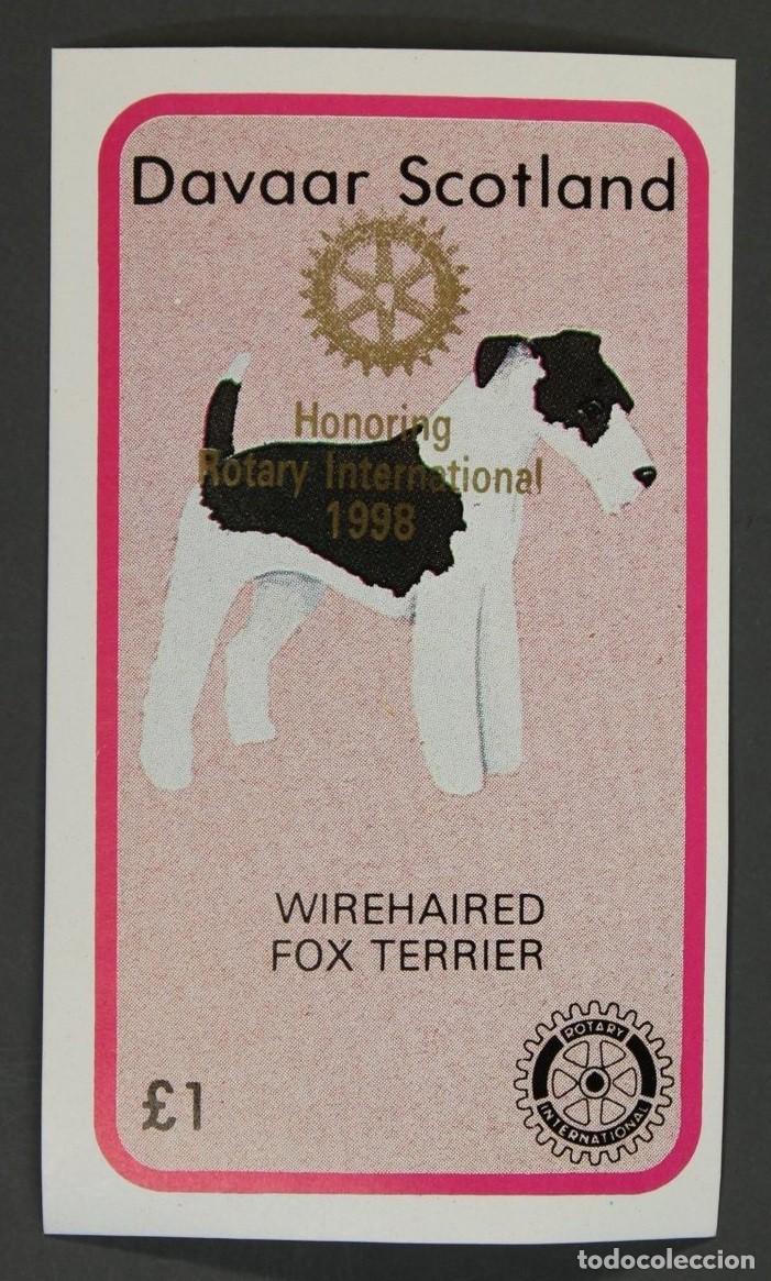 Sellos: DAVAAR ISLAND 1984 SHEET MNH GOLD OVERPRINTED ROTARY WIREHAIRED FOX TERRIER DOGS CHIENS PERROS