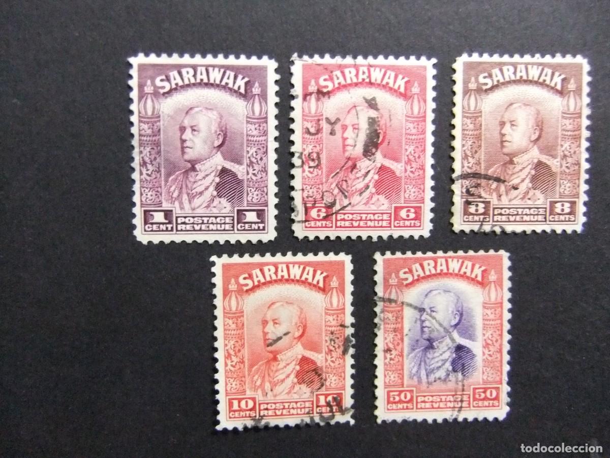Sellos: 43 SARAWAK 1934 / SIR CHARLES VYNER BROOKE / YVERT 101 +106 +107 +108 +111 FU