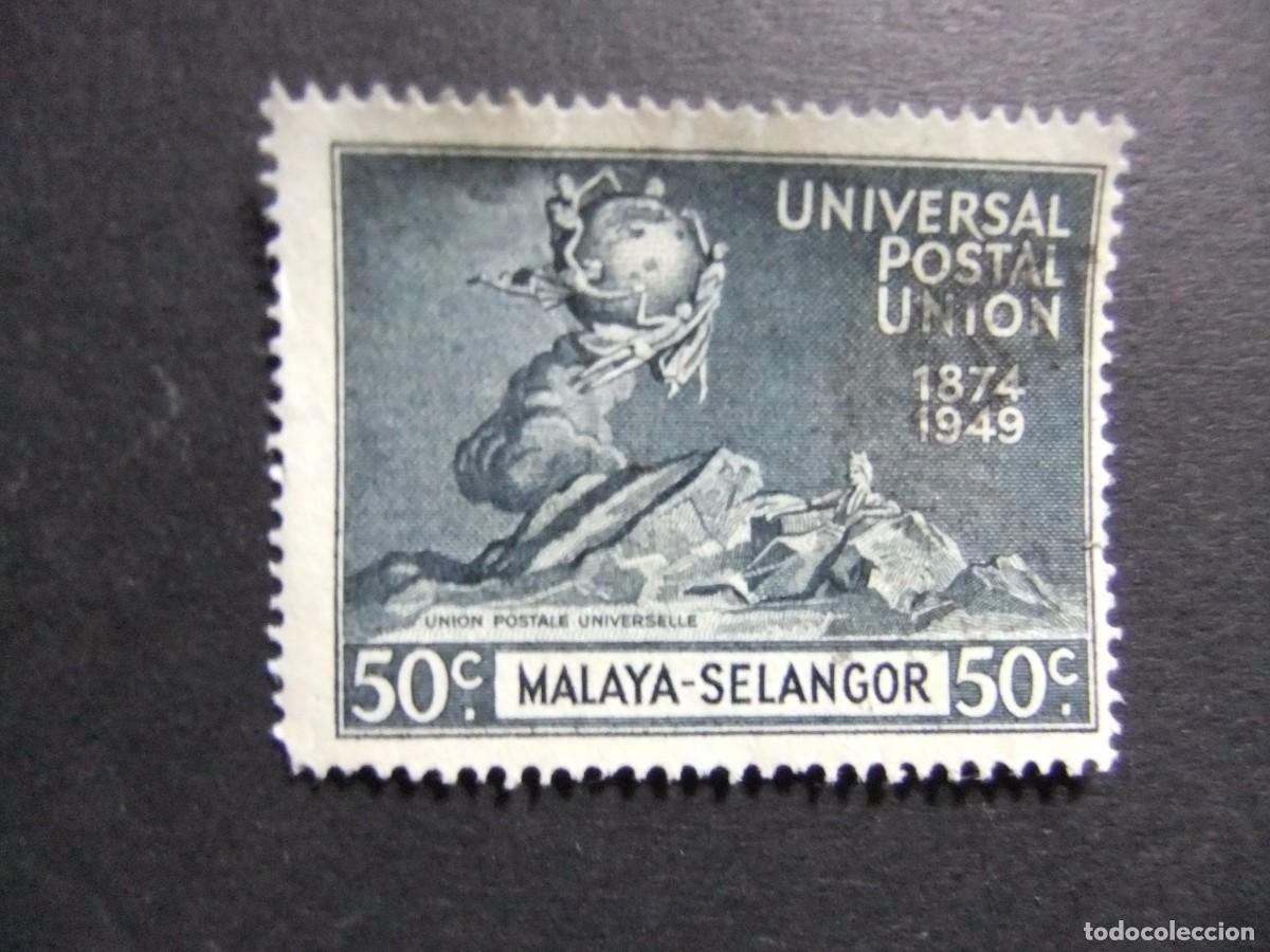 Sellos: 43 SELANGOR 1949 / 75 ANIVERSARIO de U.P.U. / YVERT 65 FU