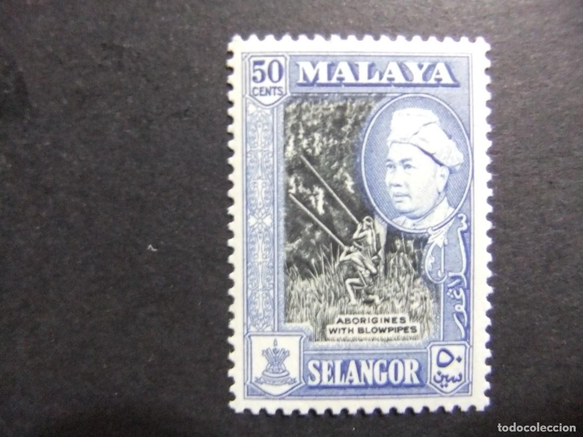 Sellos: 43 SELANGOR 1957 / CAZADORES y SULTAN HISAMUDDIN-ALAM SHAH / YVERT 74 MNH