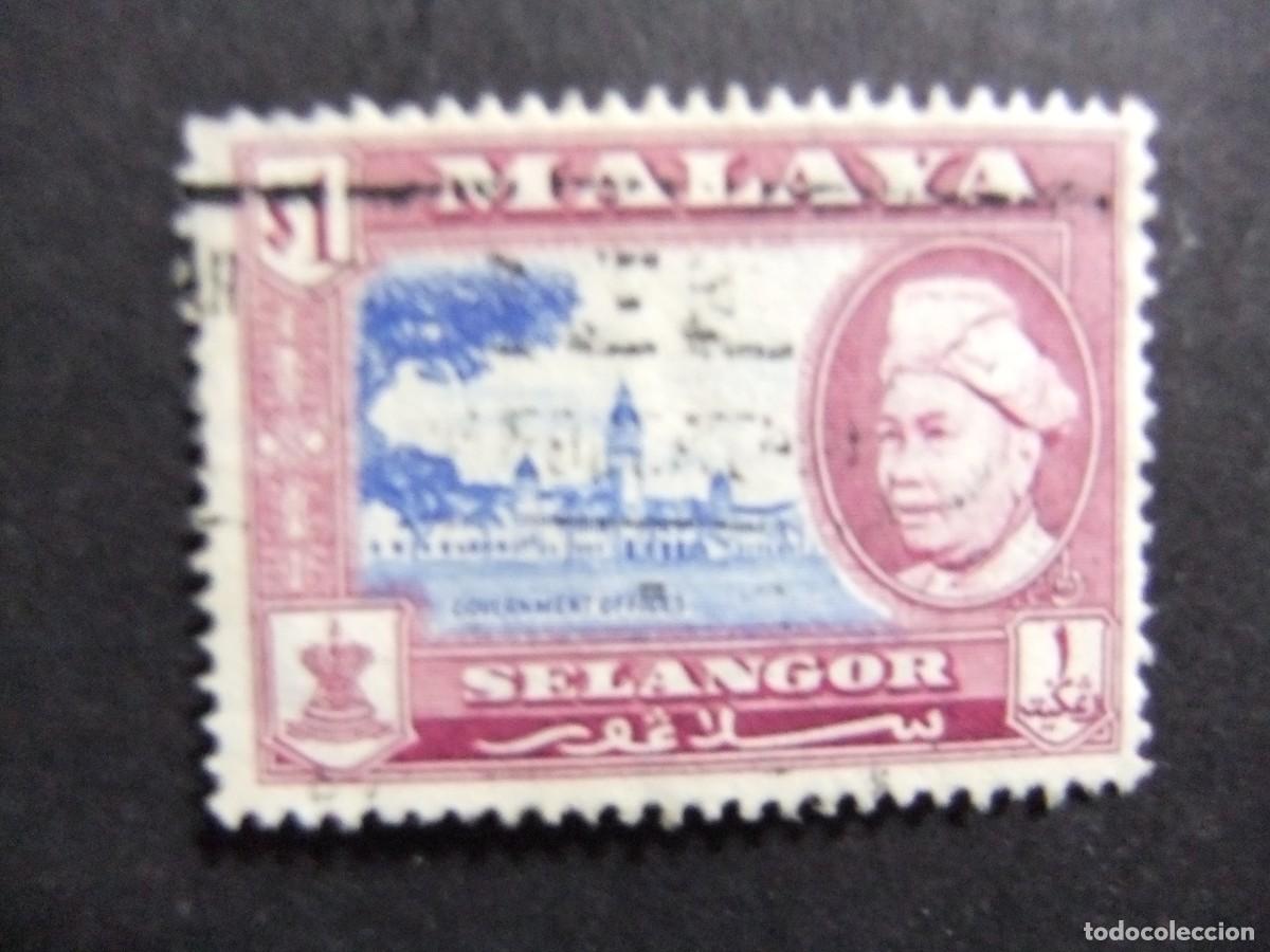 Sellos: 43 SELANGOR 1957 / OFICINAS del GOBIERNO y SULTAN HISAMUDDIN-ALAM SHAH / YVERT 75 FU