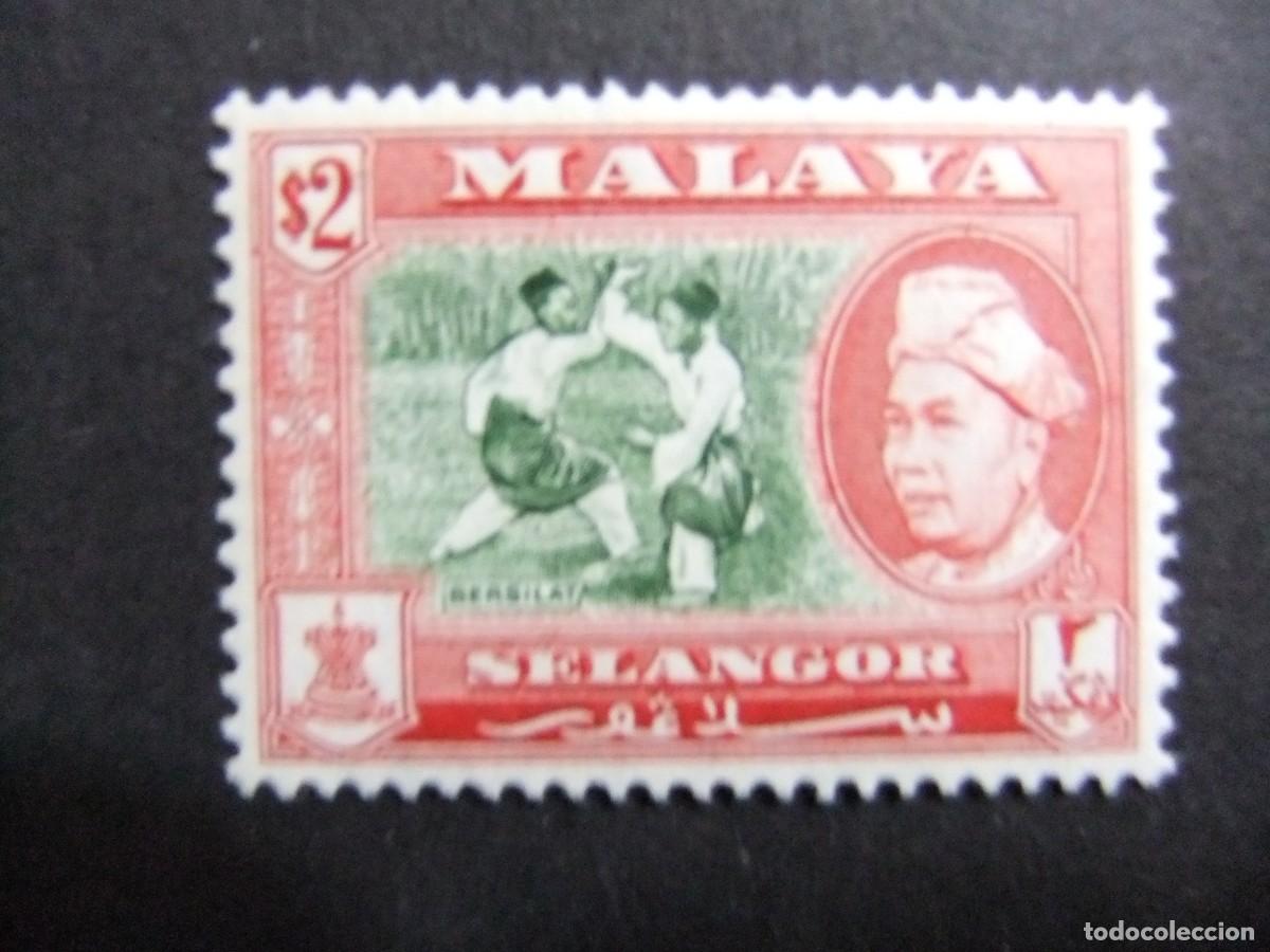 Sellos: 43 SELANGOR 1957 / INDIGENAS LUCHANDO y SULTAN HISAMUDDIN-ALAM SHAH / YVERT 76 MNH