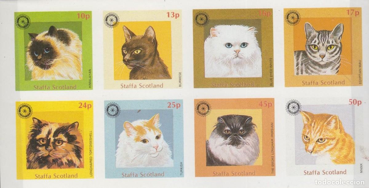Sellos: GB LOCAL STAFFA 1984 SHEET MNH IMPERF ROTARY CATS GATTI CHATS GATOS KATZEN