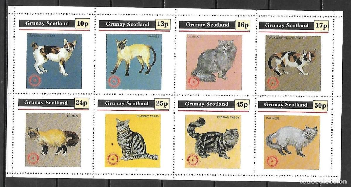 Sellos: GB LOCAL GRUNAY 1984 SHEET MNH ROTARY CATS GATTI CHATS GATOS KATZEN