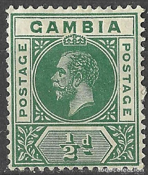 Sellos: GAMBIA/1912-22/MH/SC#70/ REY JORGE V/ KGV / 1/2p VERDE WMK 3