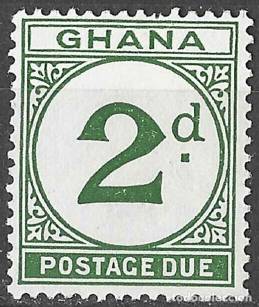 Sellos: GHANA/1958/MNH/SC#J7/ POSTAGE DUE STAMP/ 2p VERDE
