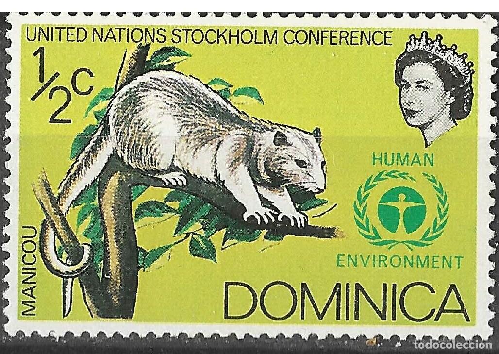 Sellos: DOMINICA/1972/MH/SC#337/ UN CONFERENCIA DE ESTOCOLMO/ ANIMALES/ 1/2c MANICOU