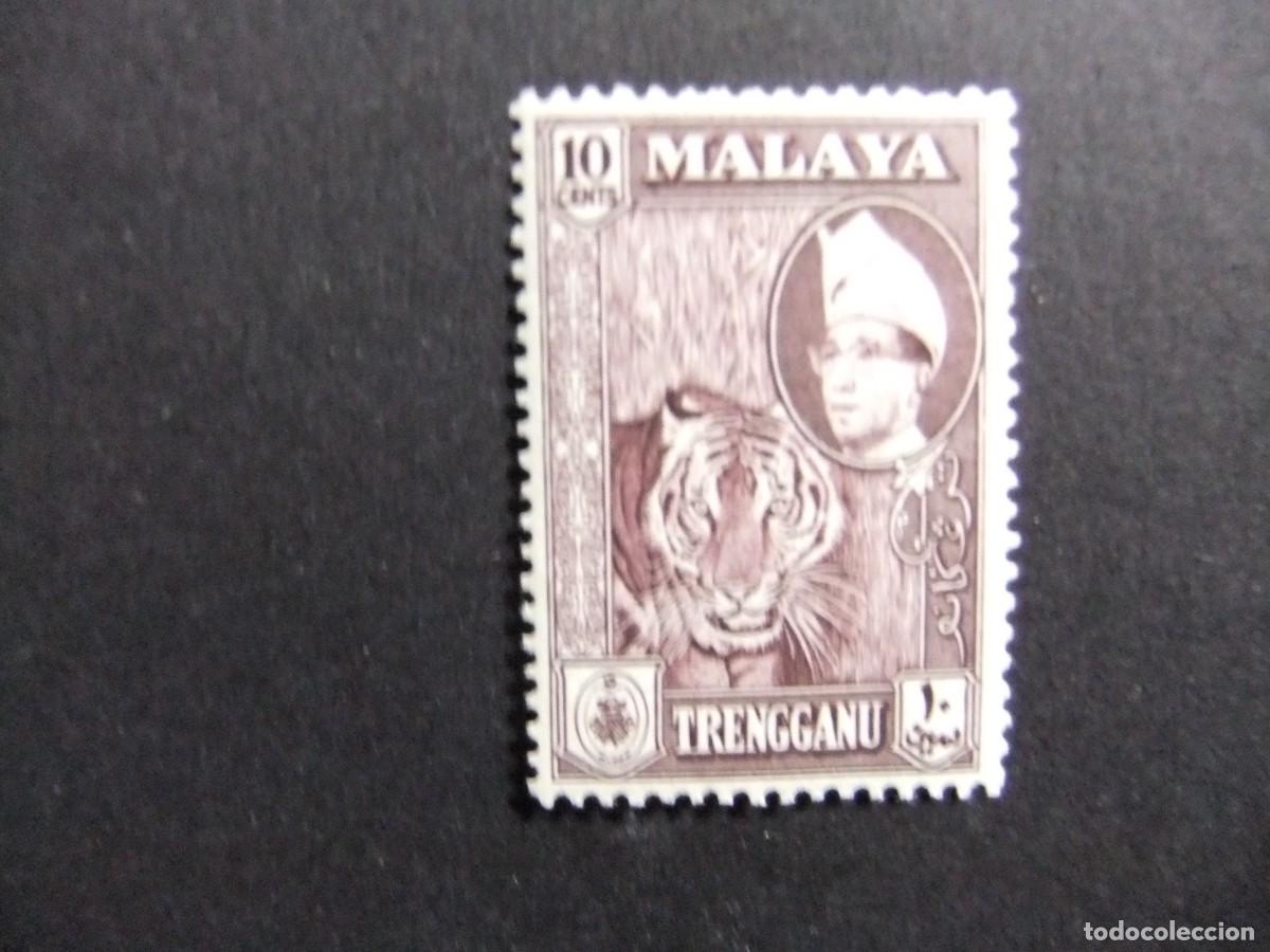 Sellos: 43 TRENGGANU 1957 / TIGRE y SULTAN ISMA&Iuml;L / YVERT 90 MNH