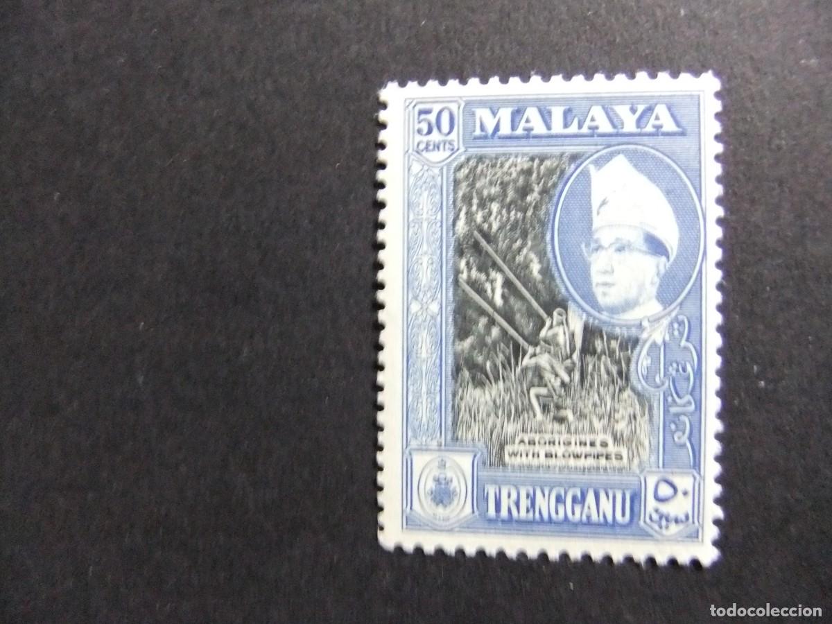 Sellos: 43 TRENGGANU 1957 / CAZADORES y SULTAN ISMA&Iuml;L / YVERT 92 MNH