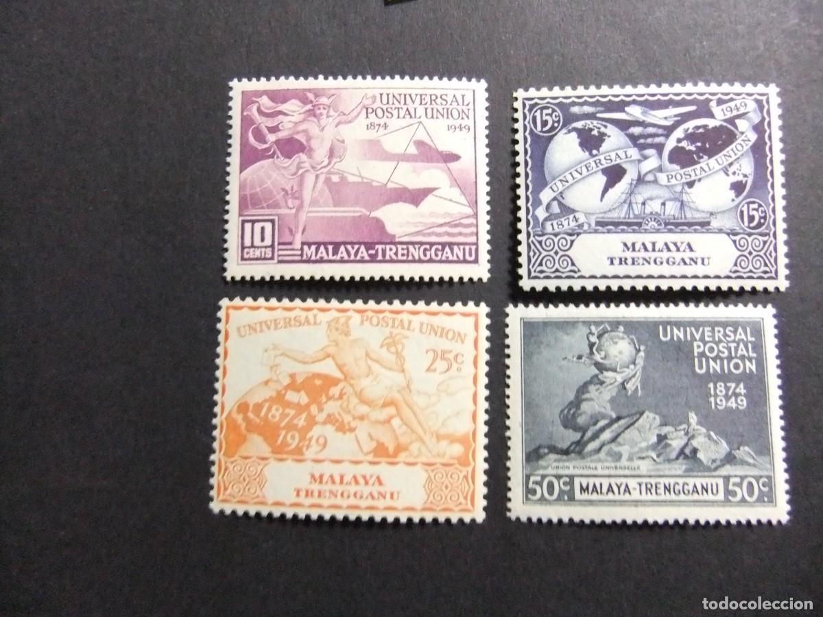 Sellos: 43 TRENGGANU 1949 / 75 ANIVERSARIO de U.P.U. / YVERT 60 / 63 FU