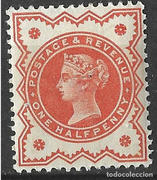Sellos: GREAT BRITAIN/1887-92/MH/SC#111/ REINA VICTORIA / 1/2P VERMILLON