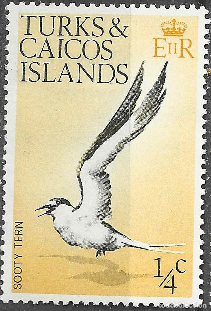 Sellos: TURKS & CAICOS ISLANDS/1973/MH/SC#265/ AVES MARINAS / 1/4c SOOTY TERN