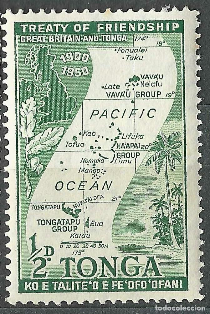Sellos: TONGA/1951/MH/SC#94-6/50&ordm; ANIV. DEL TRATADO DE AMISTAD TONGA & GREAT BRITAIN