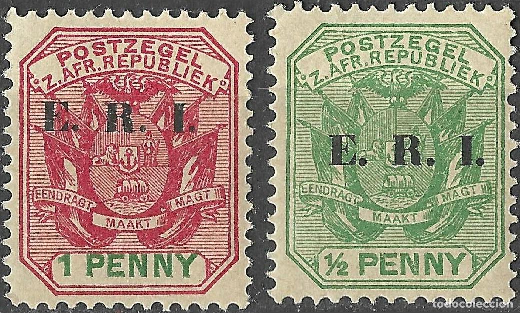 Sellos: TRANSVAAL/1901-2/MH/SC#247-8/ ESCUDOS DE ARMAS /2&ordf; OCUPACION BRITANICA