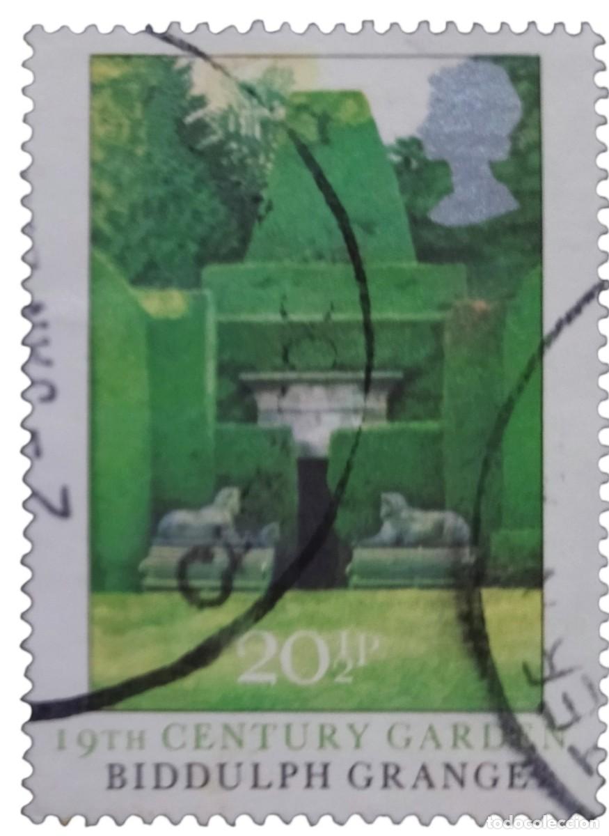 Sellos: GRAN BRETA&Ntilde;A 1983 Jardines. USADO.