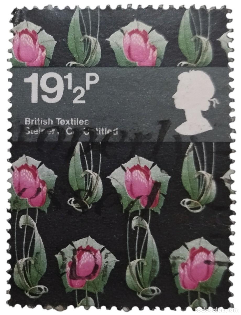 Sellos: GRAN BRETA&Ntilde;A 1982 Dise&ntilde;os textiles. USADO. - Foto 1