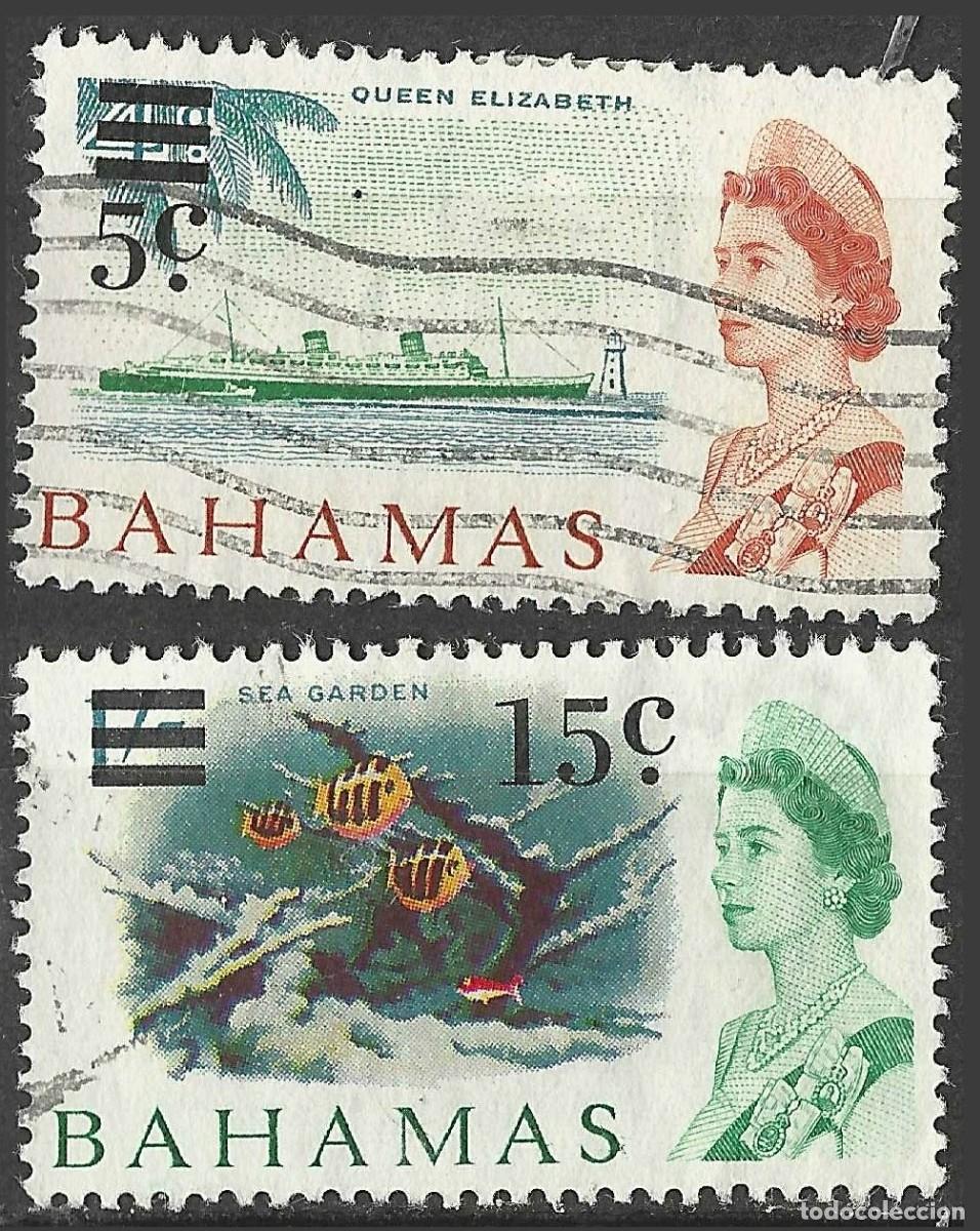 Sellos: BAHAMAS/1966/USED/SC#234, 239/ REINA ELIZABETH II / QEII / VELERISMO/ BARCOS / SET PARCIAL