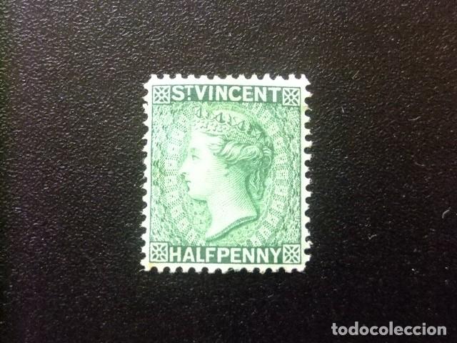 Sellos: 52 ST. VINCENT clasic. 1885 / REINA VICTORIA / YVERT 32 MH dent 14
