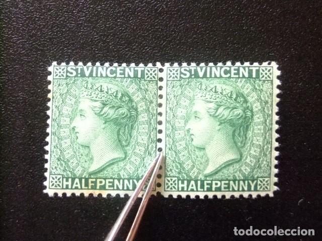 Sellos: 52 ST. VINCENT clasic. 1885 / REINA VICTORIA / YVERT 32 MH dent 14