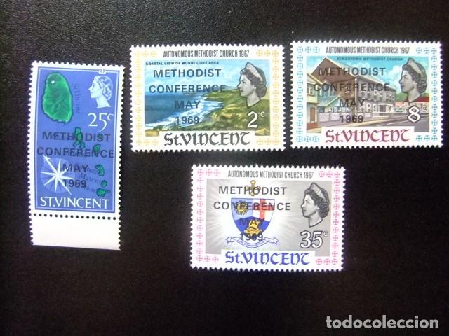 Sellos: 52 ST.VINCENT 1969 / CONFERENCE METHODISTE / YVERT 250 / 253 MNH