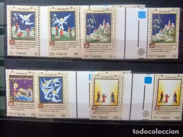 Sellos: 52 ST. VINCENT 1977 / NO&Euml;L NAVIDAD CHRISTMAS - ILUSTRACION de una CANCI&Oacute;N / YVERT 499 / 504 MNH