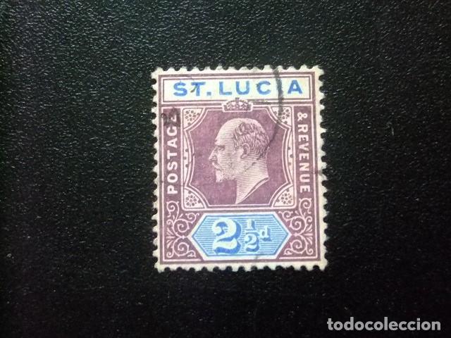 Sellos: 52 ST. LUCIA clasic. 1904 / KING EDOUARD VII / YVERT 43 FU