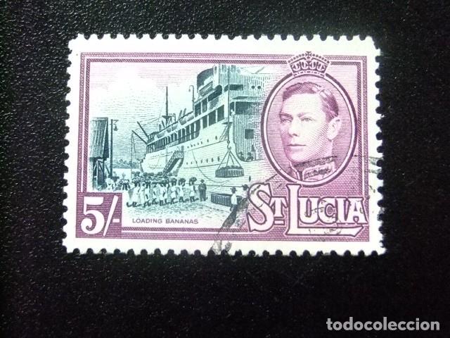 Sellos: 52 ST. LUCIA clasic. 1938 / NAVIO CARGANDO BANANAS / YVERT 120 FU