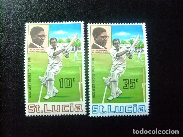 Sellos: 52 ST. LUCIA clasic. 1968 / DEPORTE CRICKET / YVERT 227 / 228 MNH