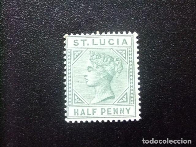 Sellos: 52 ST. LUCIA clasic. 1883 1886 / QUEEN VICTORIA / YVERT 25 MH plancha 1 fil CA