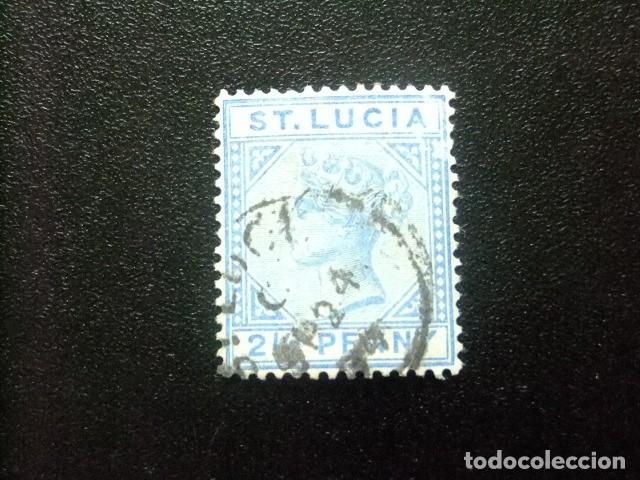 Sellos: 52 ST. LUCIA clasic. 1883 1886 / QUEEN VICTORIA / YVERT 27 FU plancha 1 fil CA