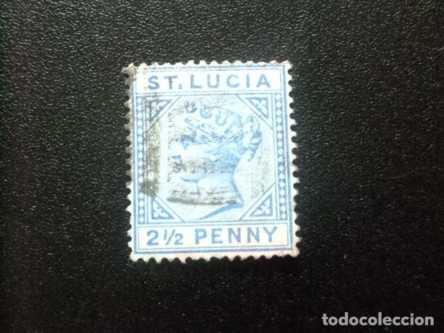 Sellos: 52 ST. LUCIA clasic. 1883 1886 / QUEEN VICTORIA / YVERT 27 FU plancha 2 fil CA