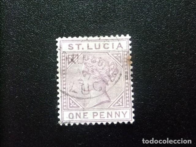Sellos: 2 ST. LUCIA clasic. 1886 1889 / QUEEN VICTORIA / YVERT 31 FU plancha 2 fil CA