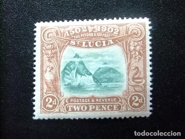 Sellos: 52 ST. LUCIA clasic. 1902 / IV CENTENARIO del DESCUBRIMIENTO de la ISLA / YVERT 46 MH fil CC