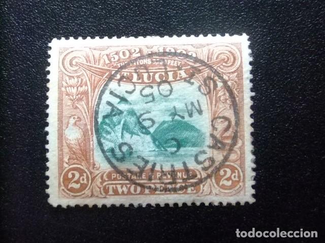 Sellos: 52 ST. LUCIA clasic. 1902 / IV CENTENARIO del DESCUBRIMIENTO de la ISLA / YVERT 46 FU fil CC