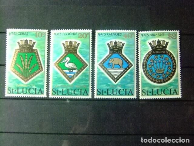 Sellos: 52 ST. LUCIA 1976 / ESCUDO de REAL MARINA / YVERT 406 / 409 MNH