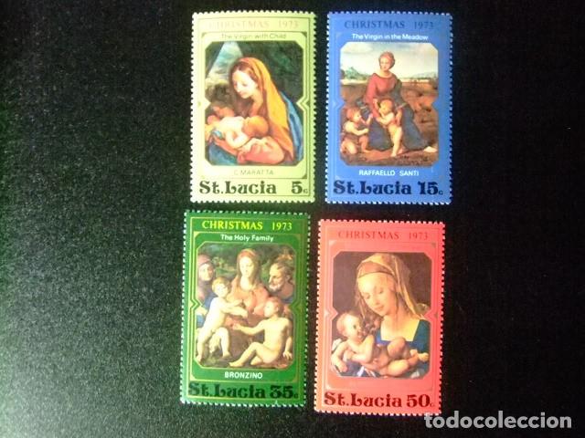 Sellos: 52 ST. LUCIA 1973 / NAVIDAD - PINTURAS RELIGIOSAS / YVERT 343 / 346 MNH